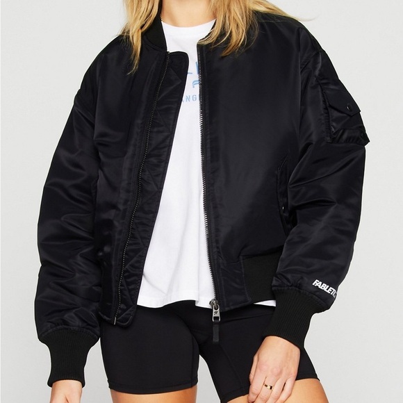 Fabletics Iconic Bomber Jacket – Black, Size Small - Picture 3 of 6
